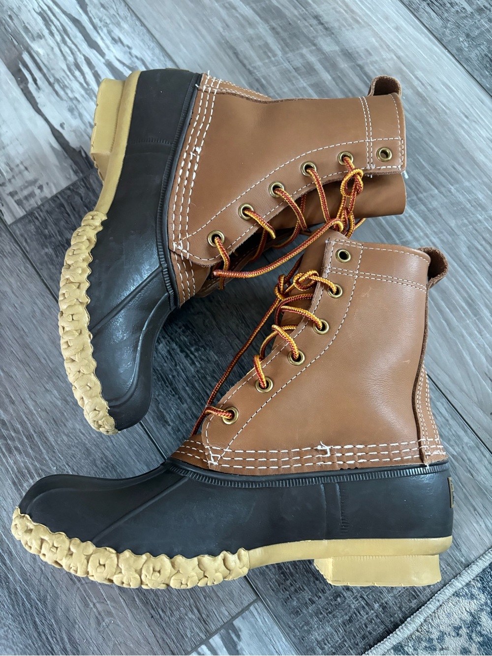 L.L. Bean Women's Two-Tone Brown and Black Duck Boots
